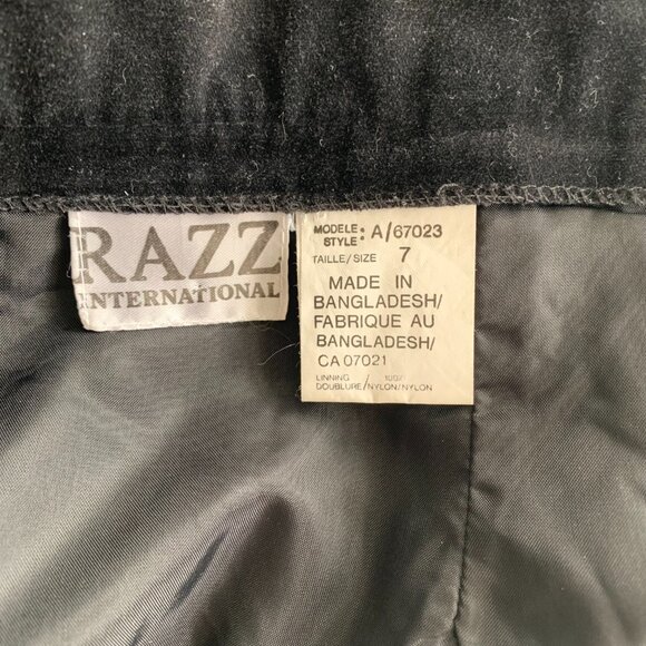 Vintage 80s 90s Black Velvet High Rise Straight Pencil Skirt - Picture 7 of 11